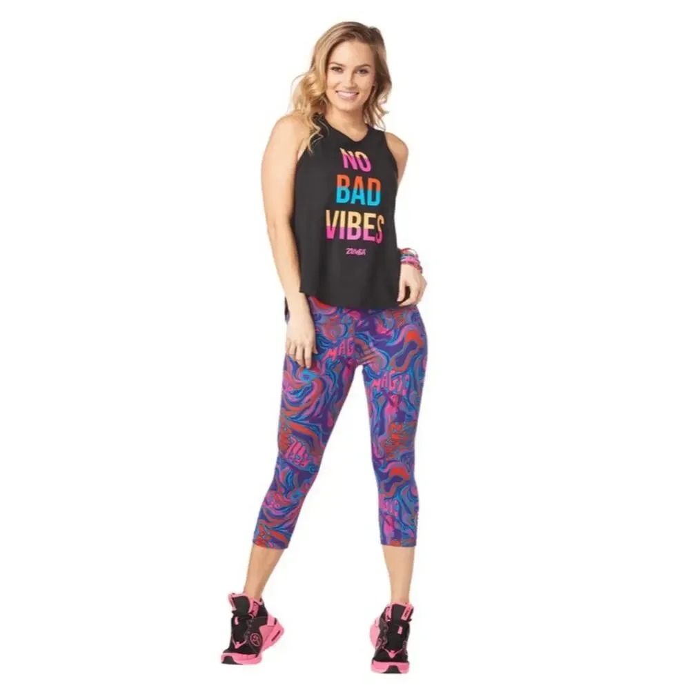NEW Zumba Size XS Dance No Bad Vibes Workout Tank Black